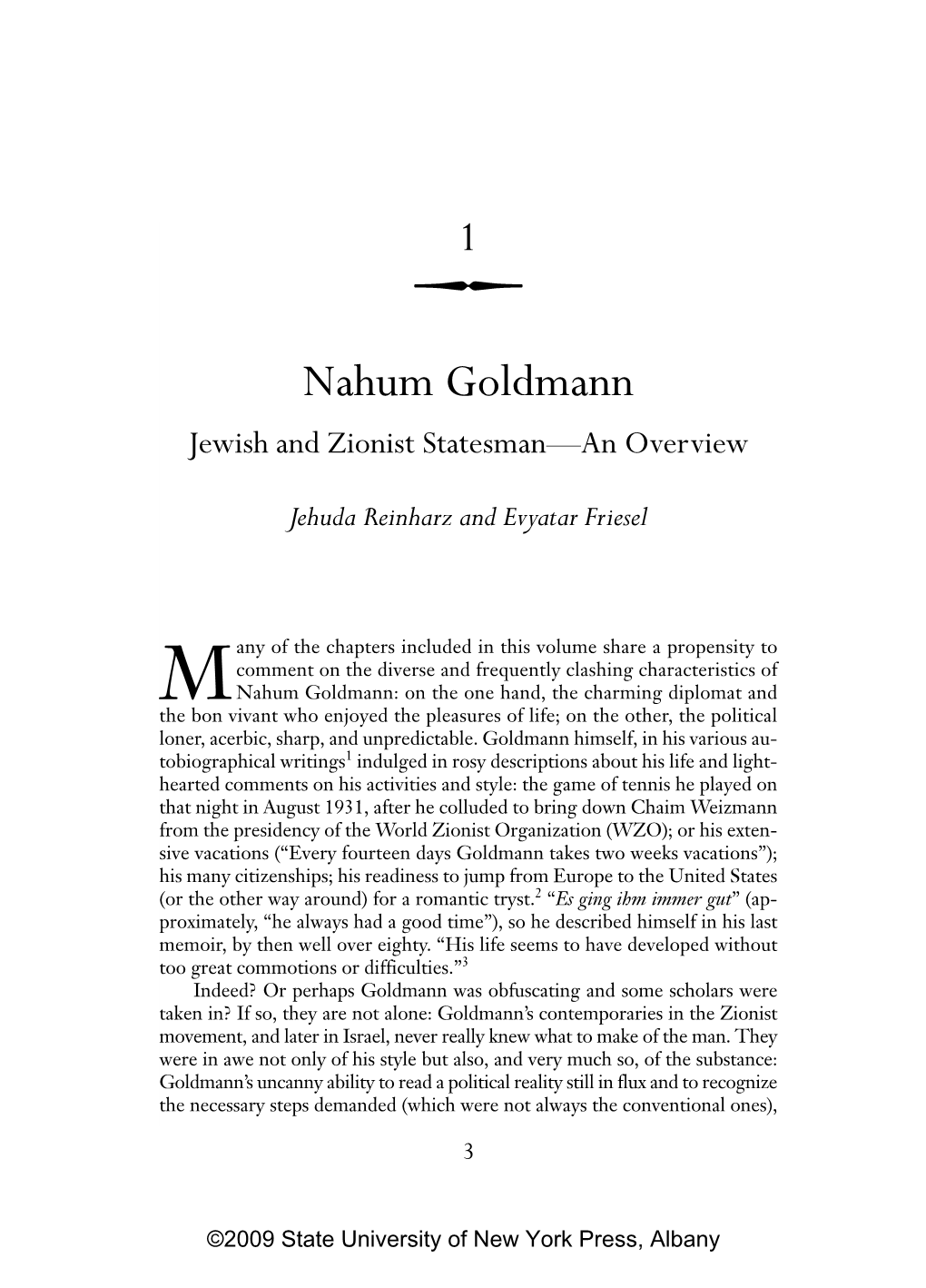 Nahum Goldmann Jewish and Zionist Statesman—An Overview