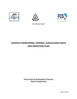 Vanuatu Monitoring, Control, Surveillance (Mcs) and Inspection Plan