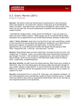 US Grant: Warrior (2011)
