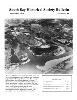 South Bay Historical Society Bulletin November 2016 Issue No