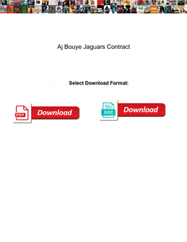 Aj Bouye Jaguars Contract
