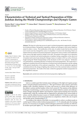 Characteristics of Technical and Tactical Preparation of Elite Judokas During the World Championships and Olympic Games