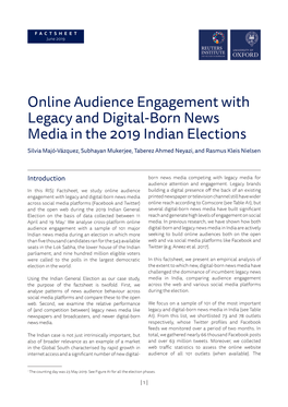 The Role of Legacy and Digital-Born Outlets in India and the Distribution of Their Online Audiences