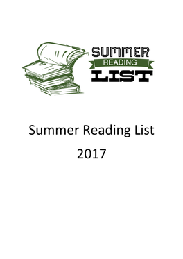 Wider Reading List (2017)