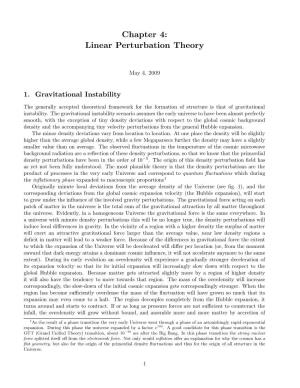 Chapter 4: Linear Perturbation Theory