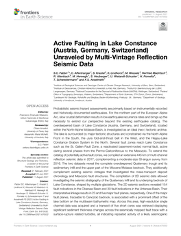 Active Faulting in Lake Constance (Austria, Germany, Switzerland) Unraveled by Multi-Vintage Reﬂection Seismic Data