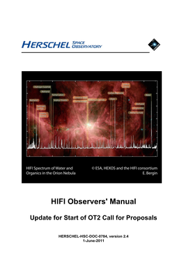 HIFI Observers' Manual