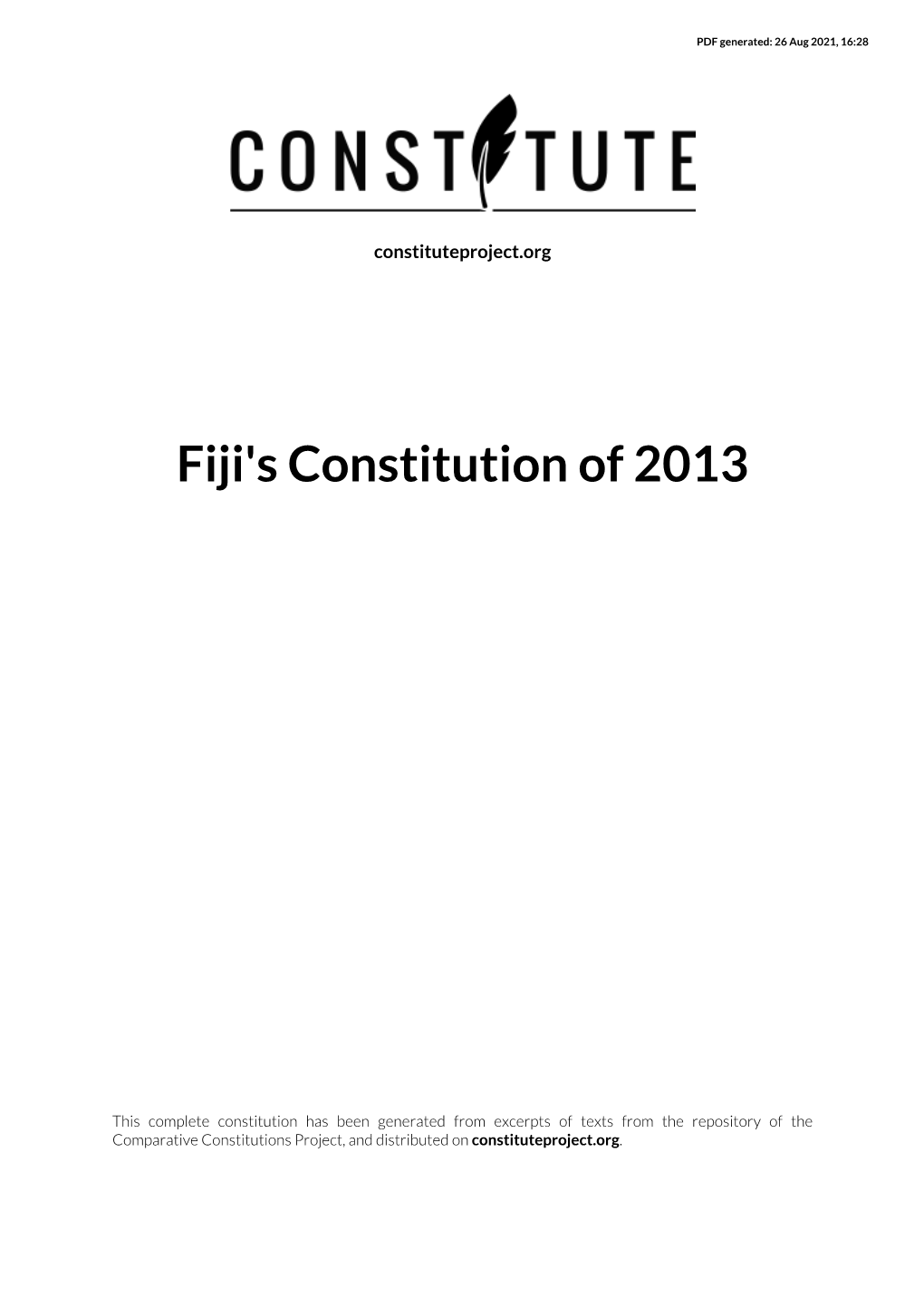 Fiji's Constitution of 2013