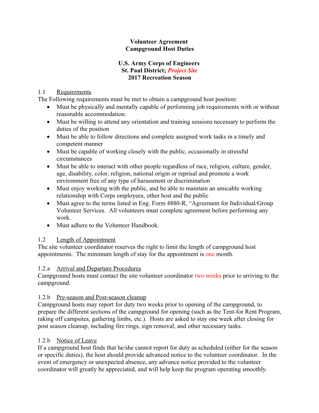 Volunteer Agreement