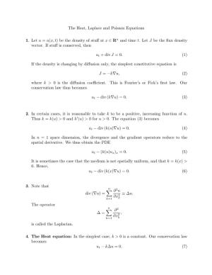 The Heat, Laplace and Poisson Equations