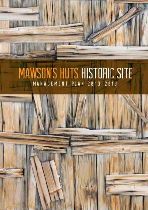 Mawson's Hut Management Plan 2013-2018