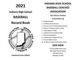 IHSBCA Record Book 2021