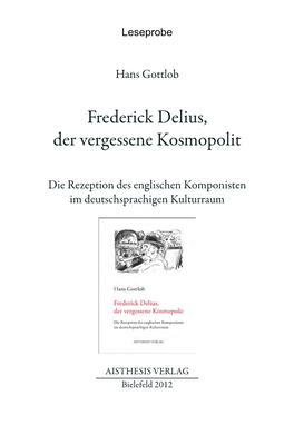 Frederick Delius, Der Vergessene Kosmopolit