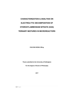 Characterization & Analysis On
