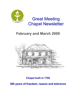 Great Meeting Chapel Newsletter