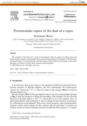 Protomodular Aspect of the Dual of a Topos