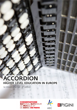 ACCORDION HIGHER LEVEL EDUCATION in EUROPE by Vincent Lhermet - 2Nd Edition Accordion Higher Level Education in Europe - 2014