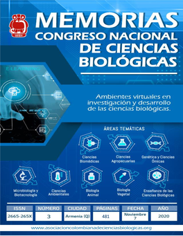 Memorias Congreso Nacional De Ciencias Biológicas