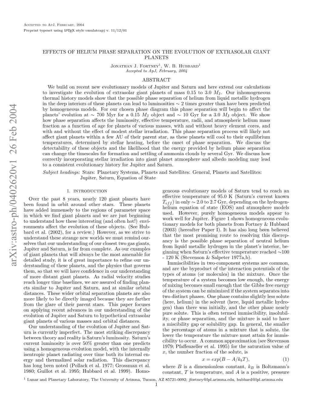 Effects of Helium Phase Separation on the Evolution of Extrasolar Giant Planets