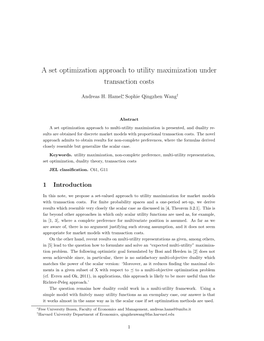 A Set Optimization Approach to Utility Maximization Under Transaction Costs