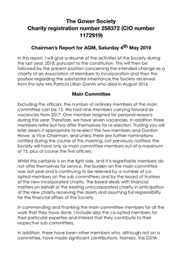 GS Chairmans Report May 2018