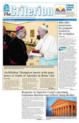 Archbishop Thompson Meets with Pope, Prays at Tombs of Apostles In