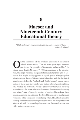 Maeser and Nineteenth-Century Educational Eory
