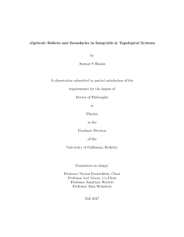 Algebraic Defects and Boundaries in Integrable/Topological Systems