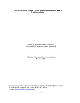 1 Vertical Structure of Tropical Cyclone Rainbands As Seen by The