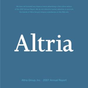 Altria Group, Inc. 2007 Annual Report on March 28, 2008, Altria Group, Inc