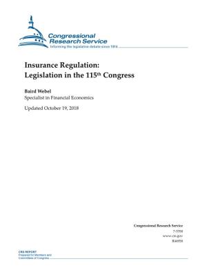 Insurance Regulation: Legislation in the 115Th Congress