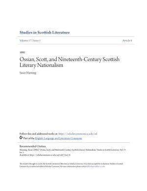 Ossian, Scott, and Nineteenth-Century Scottish Literary Nationalism Susan Manning