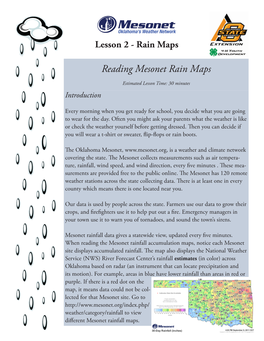 Reading Mesonet Rain Maps