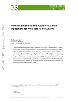 Transient Emissions from Radio-Active Stars