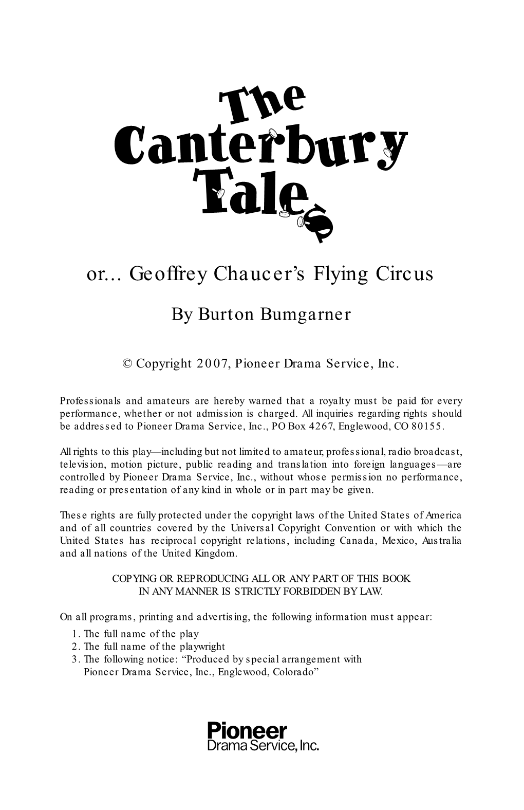 Or... Geoffrey Chaucer's Flying Circus