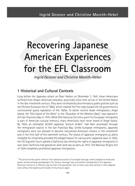 Nrecovering Japanese American Experiences for the EFL Classroom