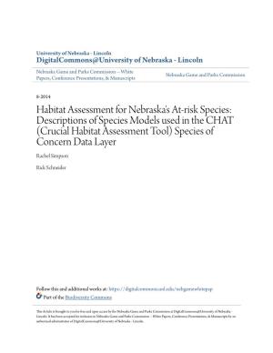 Habitat Assessment for Nebraska's At-Risk Species