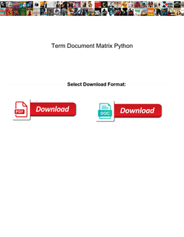 Term Document Matrix Python