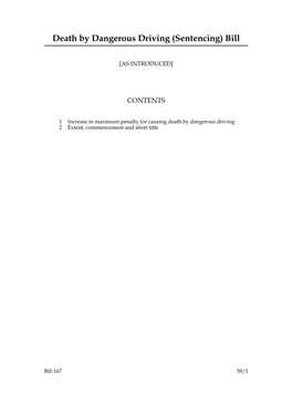 Death by Dangerous Driving (Sentencing) Bill