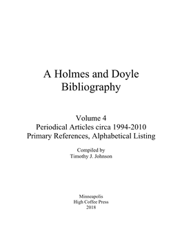 A Holmes and Doyle Bibliography