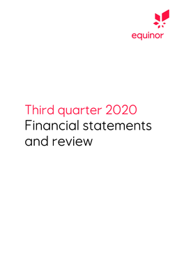Third Quarter 2020 Financial Statements and Review