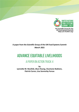 Advance Equitable Livelihoods