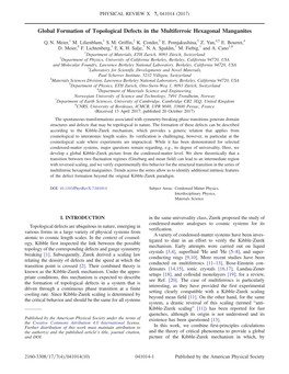 Global Formation of Topological Defects in the Multiferroic Hexagonal Manganites