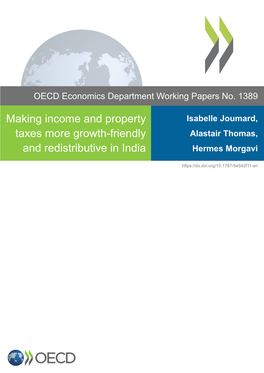Making Income and Property Taxes More Growth-Friendly and Redistributive in India