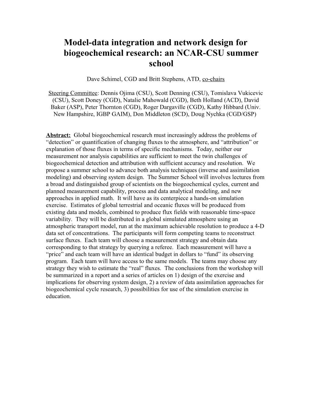 Model-Data Integration and Network Design for Biogeochemical Research