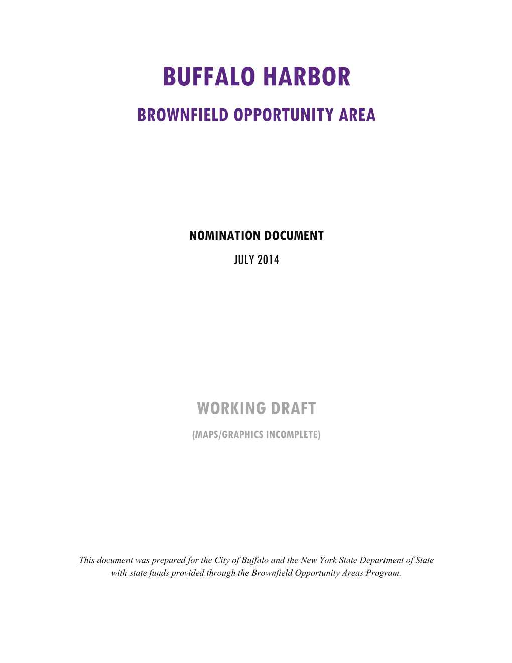 Buffalo Harbor Brownfield Opportunity Area