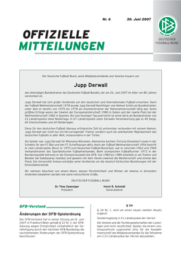 Offizielle Mitteilungen Nr. 6