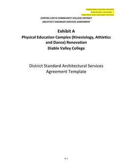Exhibit a District Standard Architectural Services Agreement