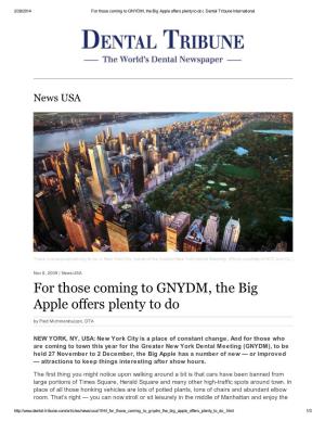 For Those Coming to GNYDM, the Big Apple Offers Plenty to Do | Dental Tribune International