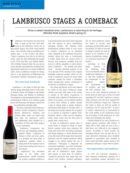 Lambrusco Stages a Comeback